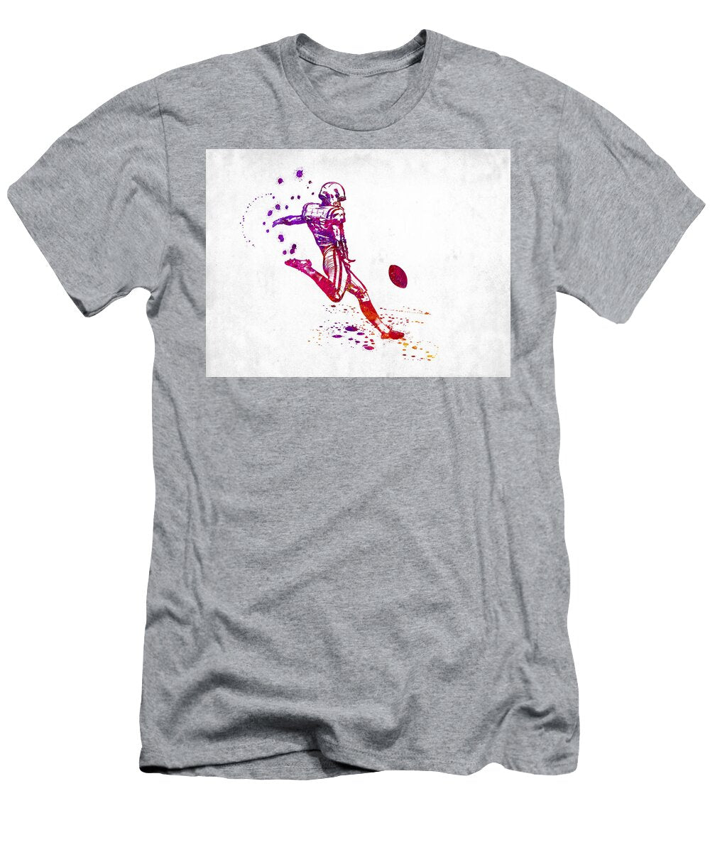 1 American Football Kicker NFL Player Kicking the Ball Colorful Jesp Art and Decor T-Shirt