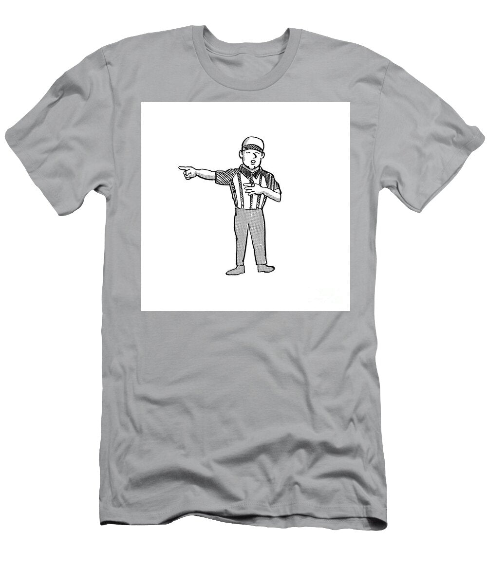 1 American Football Official Cartoon Black and White Aloysius Patrimonio T-Shirt