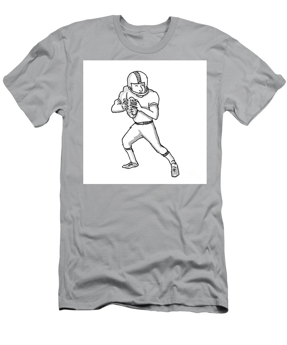 1 American Football Player Cartoon Black and White Aloysius Patrimonio T-Shirt