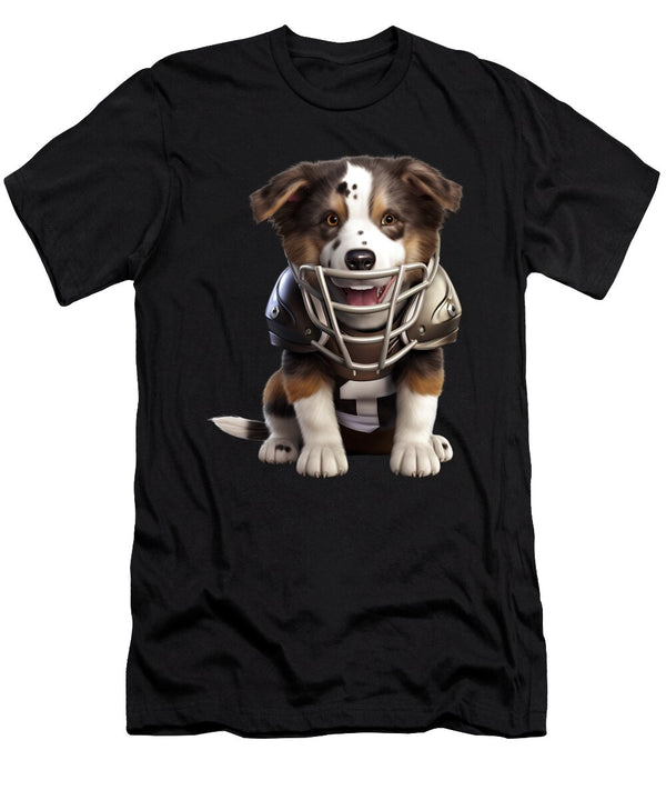 1 American Football Puppy Touchdown Quarterback Linebacker Dog Heidi Joyce T-Shirt