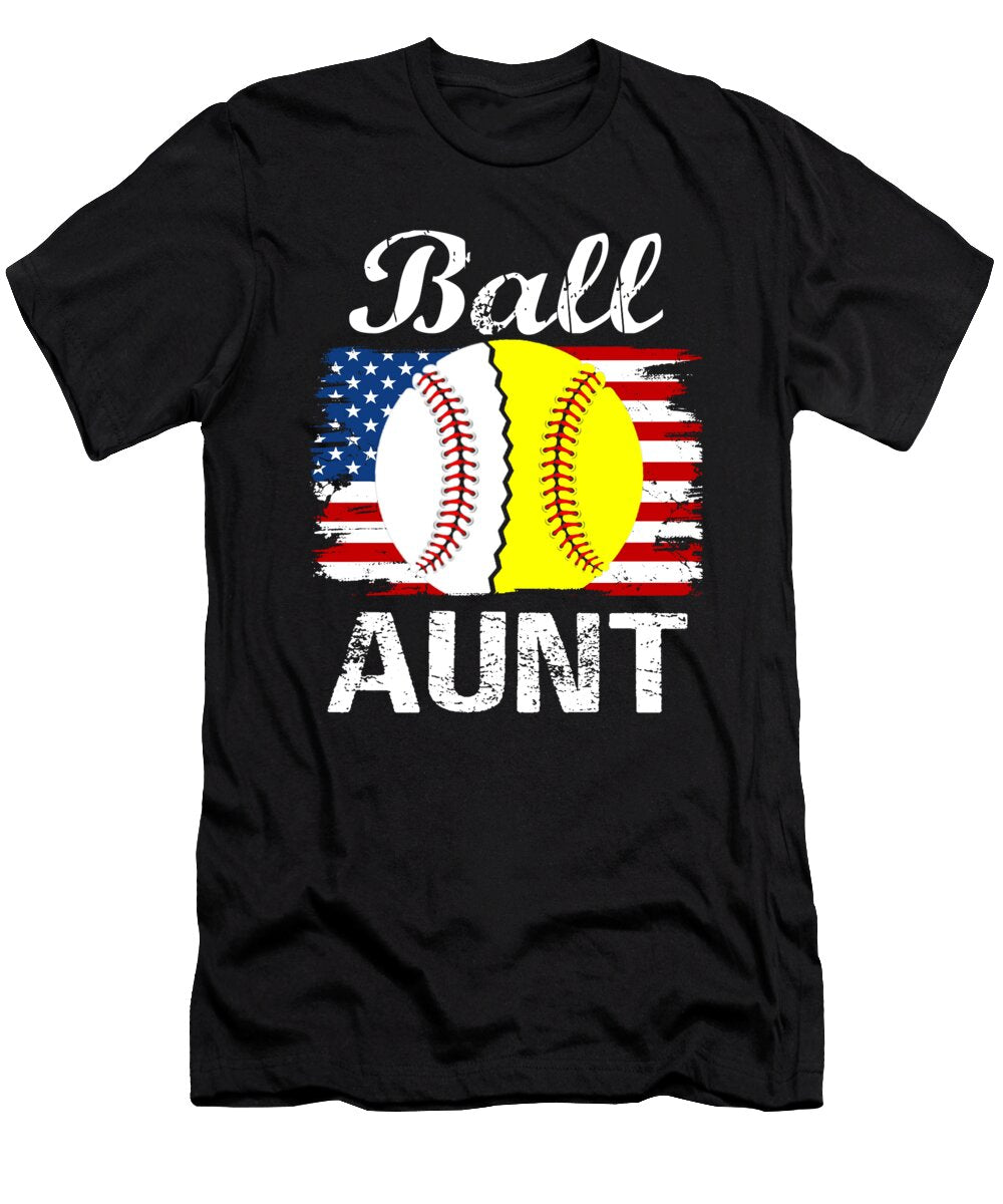 1 Ball Aunt Baseball Softball Dhbubble T-Shirt