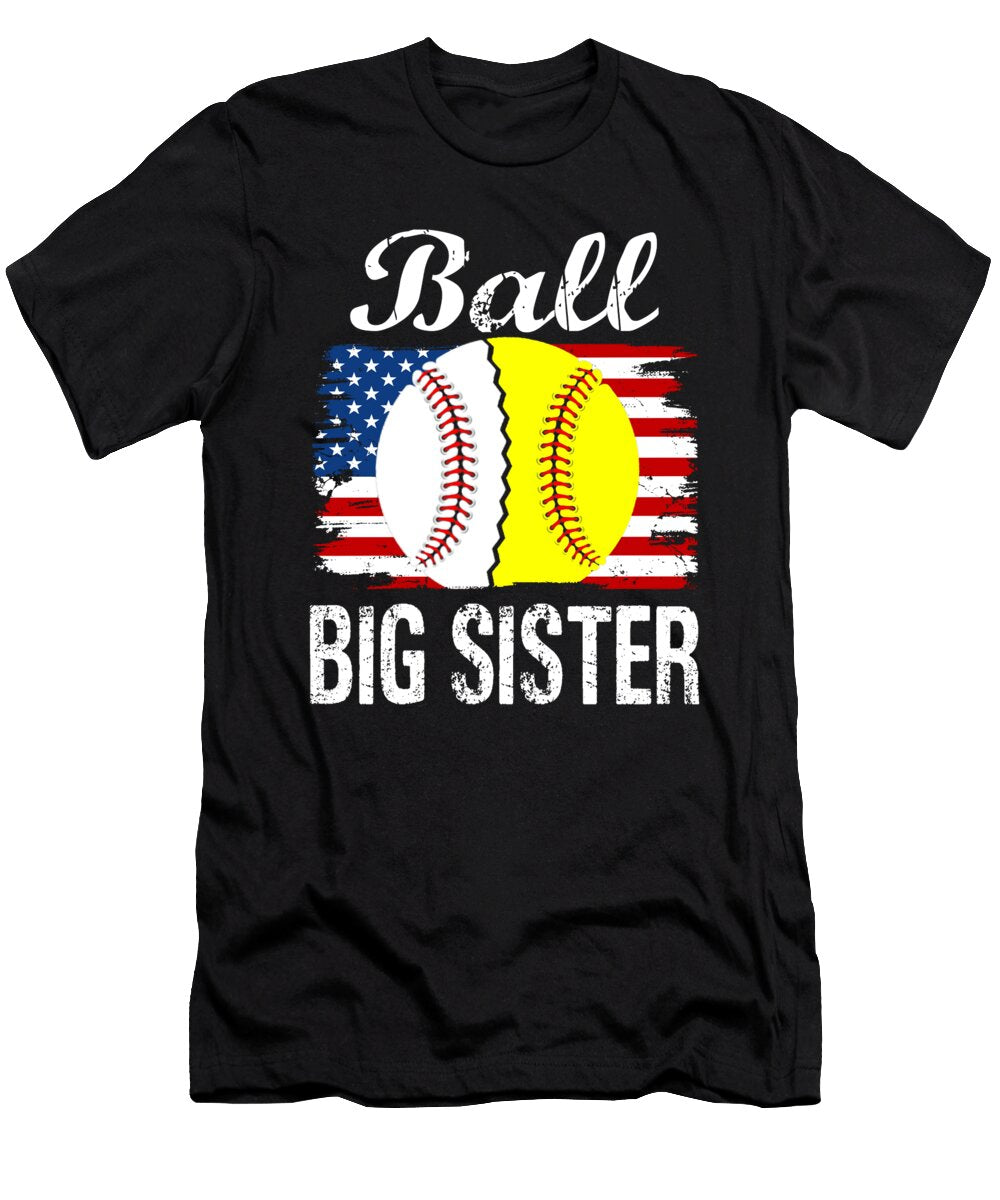 1 Ball Big Sister Baseball Softball Dhbubble T-Shirt