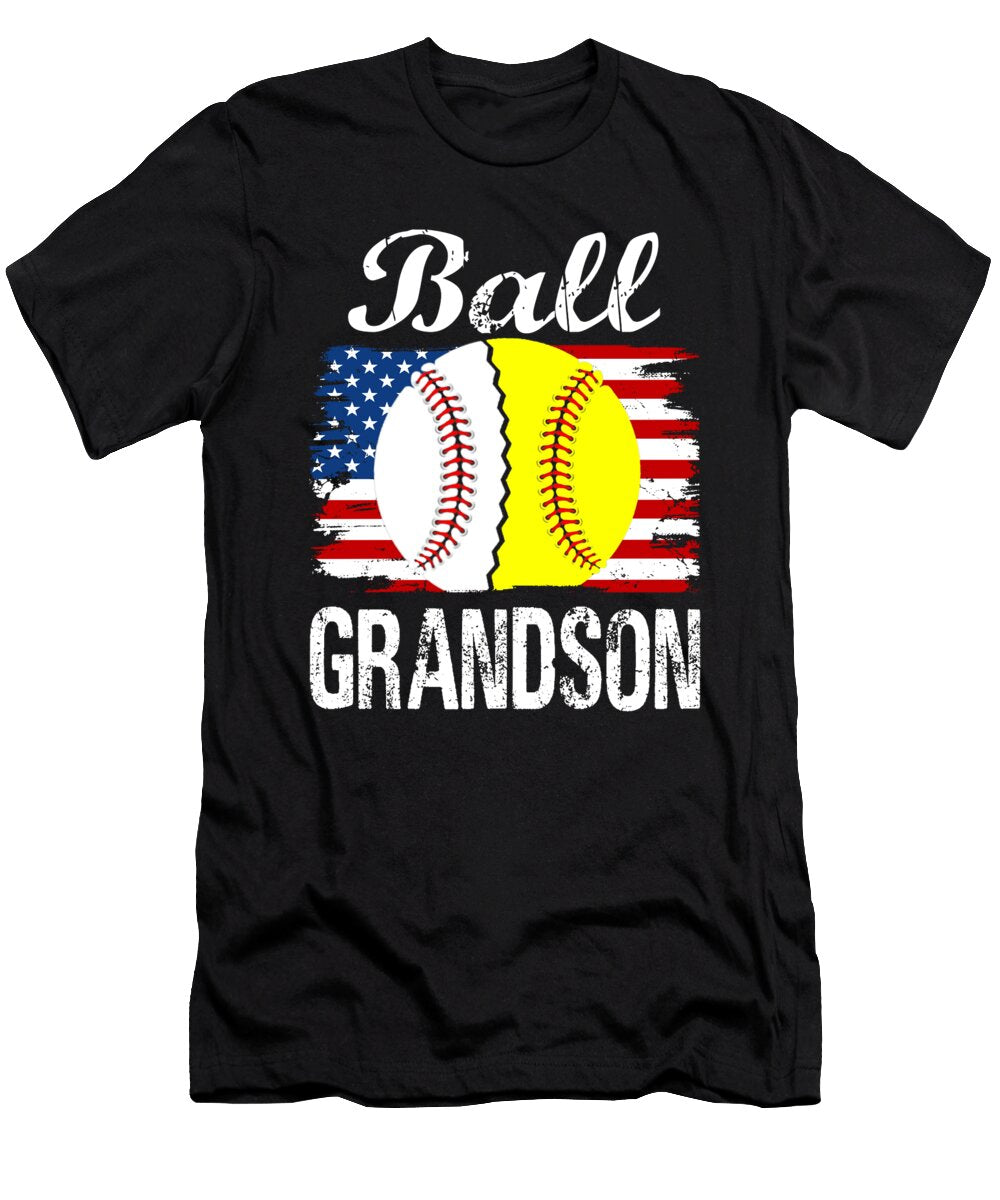 1 Ball Grandson Baseball Softball Dhbubble T-Shirt
