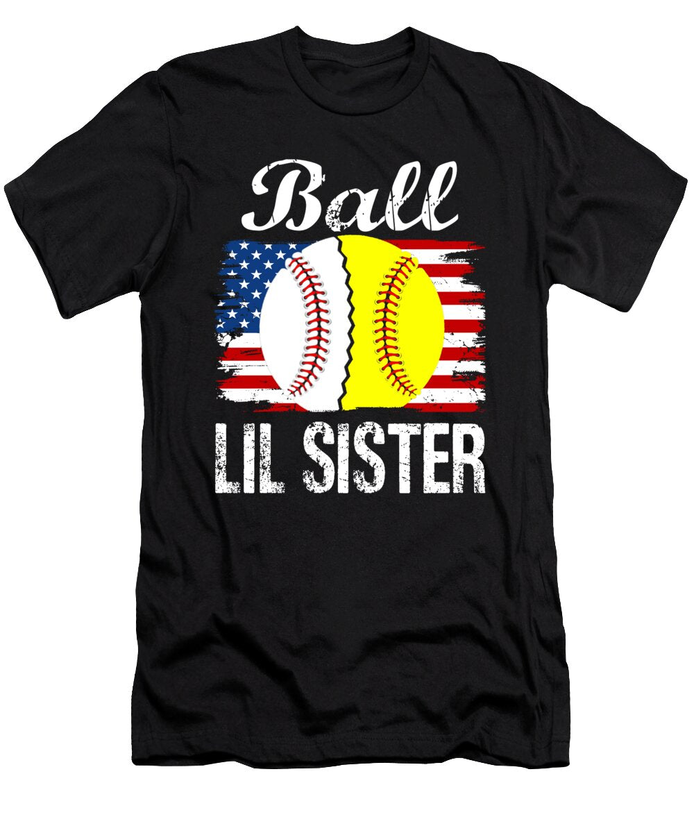 1 Ball Lil Sister Baseball Softball Dhbubble T-Shirt