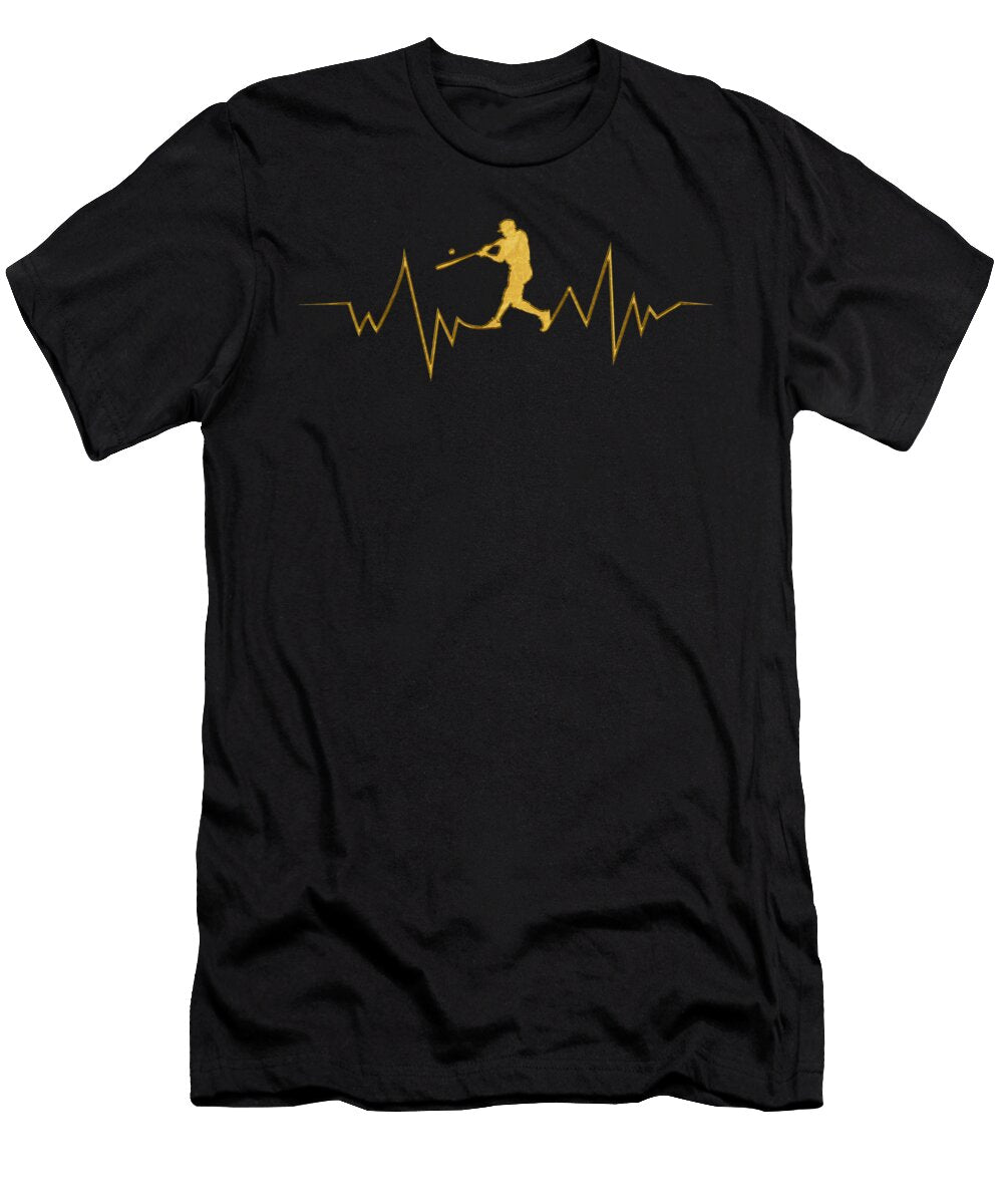 1 Baseball Heartbeat Design Cool Gift for Sport Lovers Art Frikiland T-Shirt