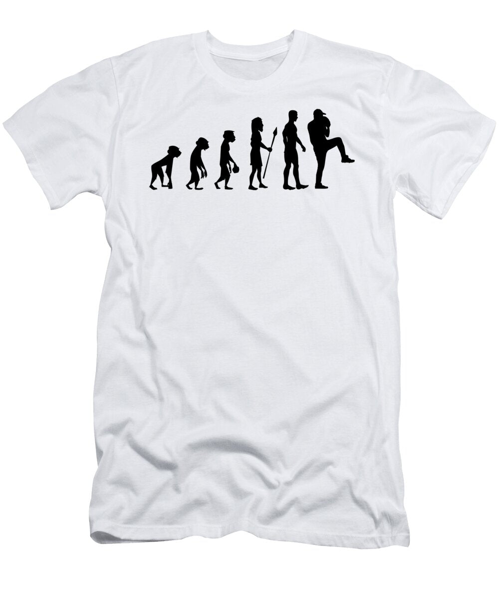 1 Baseball Pitcher Funny Retro Evolution of Humans Novelty Graphic Sports Gifts for Him Orange Pieces T-Shirt
