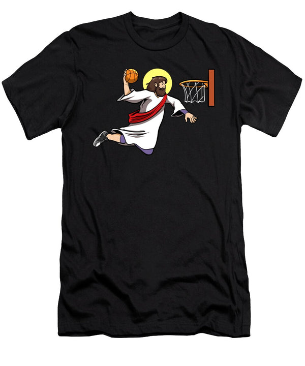 1 Basketball Player Dunking Baskeball Jesus Colorfulsnow T-Shirt