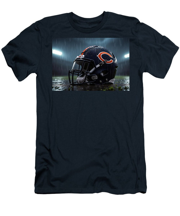 1 Chicago Bears Helmet in the Rain Kevin Walker and Pixel Reverie T-Shirt