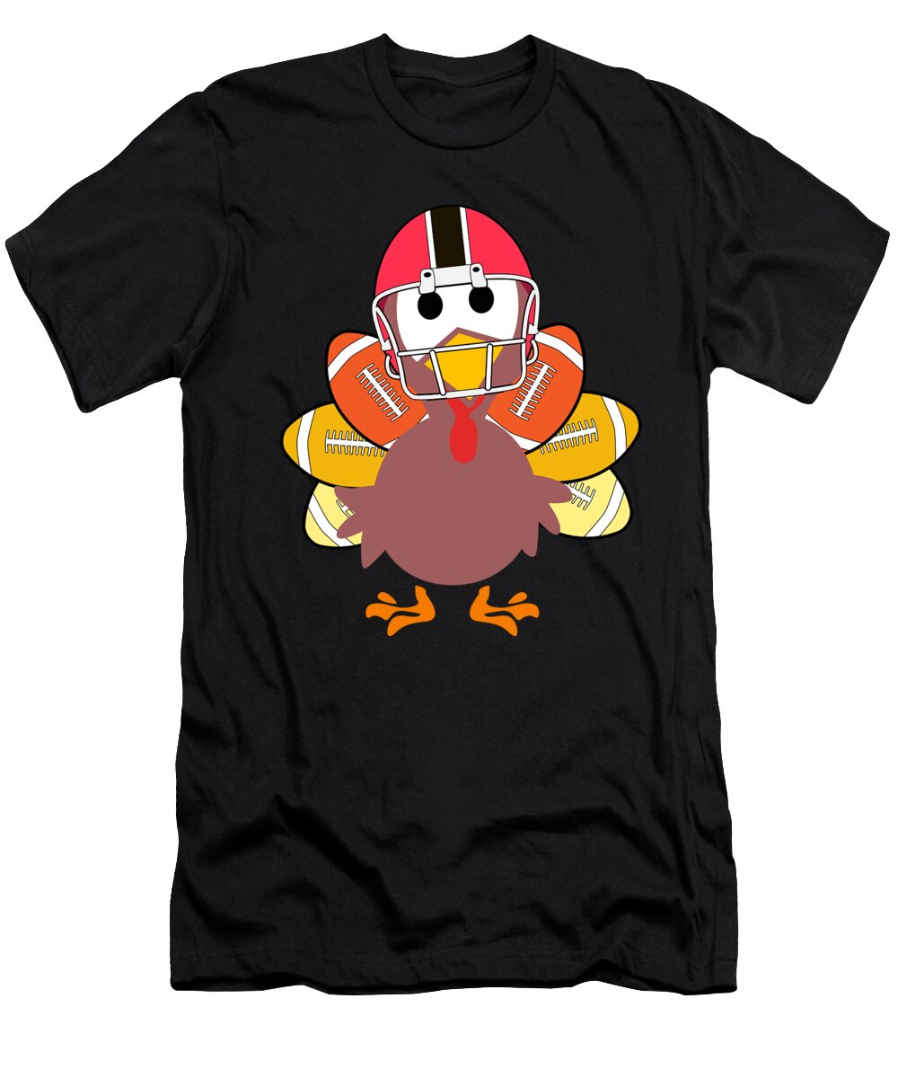 1 Cool Thanksgiving Football Gobble Player Turkey Wearing Sunglasses Helmet Sports Rugby American Football Lover Gift for Boys Kids Sifou Store T-Shirt