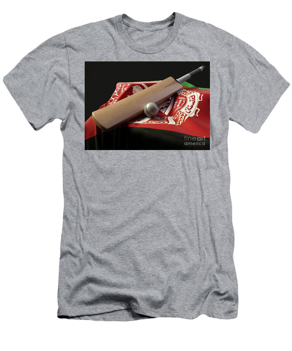 1 Cricket Ball Bat and Afghanistan Flag Allan Swart T-Shirt