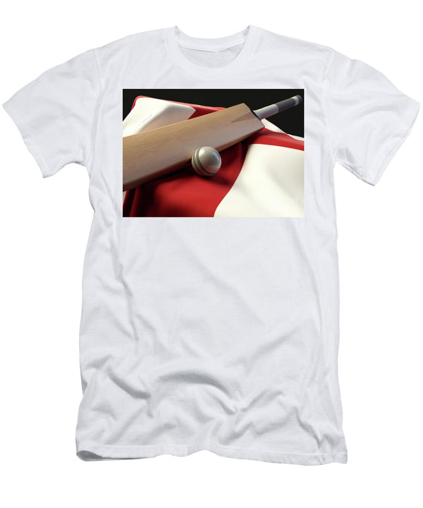 1 Cricket Ball Bat and England Flag Allan Swart T-Shirt