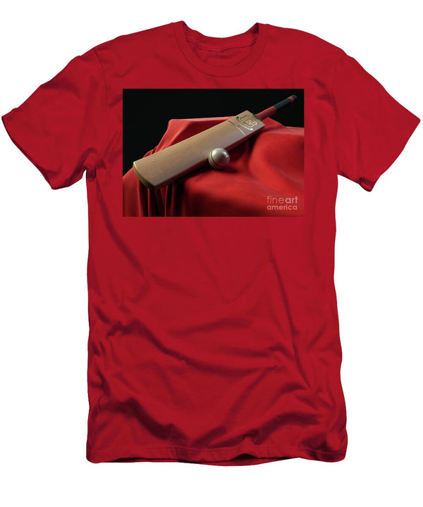 1 Cricket Ball Bat and Fabric Allan Swart T-Shirt