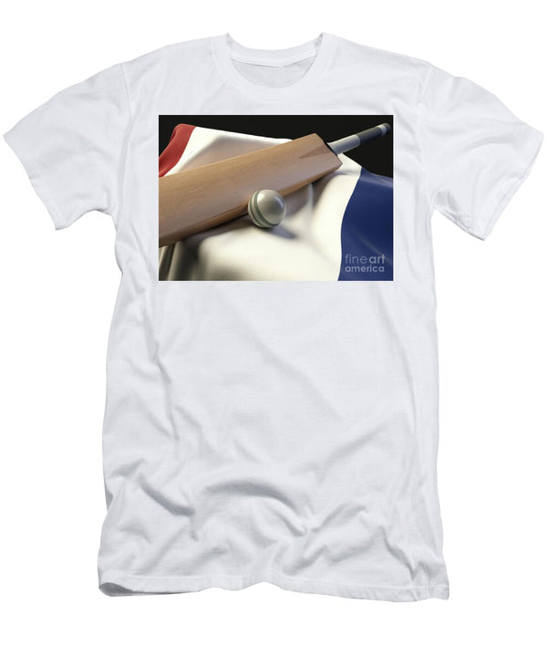 1 Cricket Ball Bat and Netherlands Flag Allan Swart T-Shirt