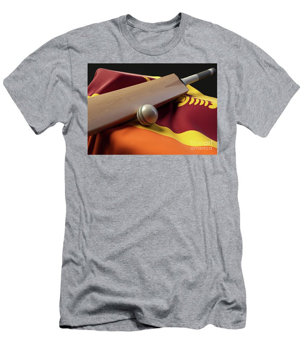 1 Cricket Ball Bat and Sri Lanka Flag Allan Swart T-Shirt