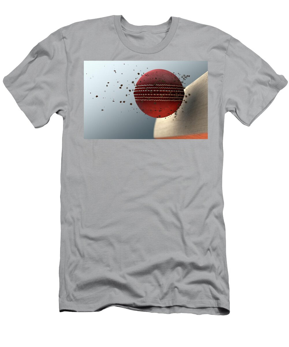 1 Cricket Ball Striking Bat in Slow Motion Allan Swart T-Shirt