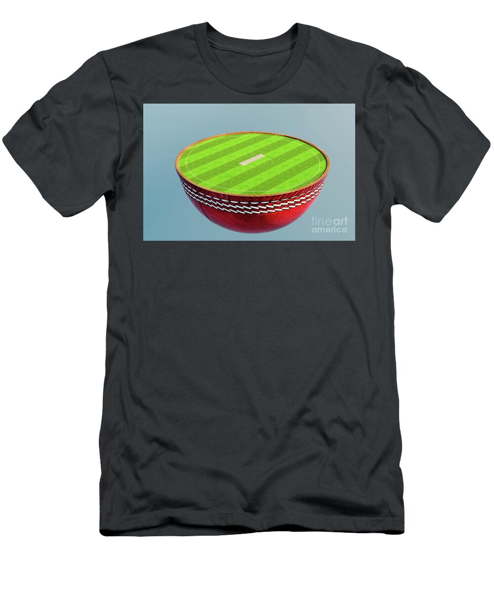 1 Cricket Half Ball Stadium Concept Allan Swart T-Shirt