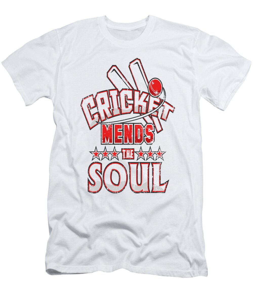 1 Cricket Mends the Soul Cricket Player Gift Idea Kanig Designs T-Shirt
