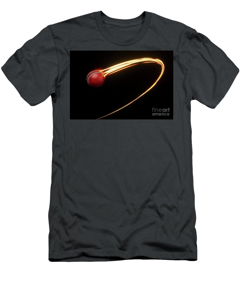 1 Cricket Sports Ball Light Trail Allan Swart T-Shirt