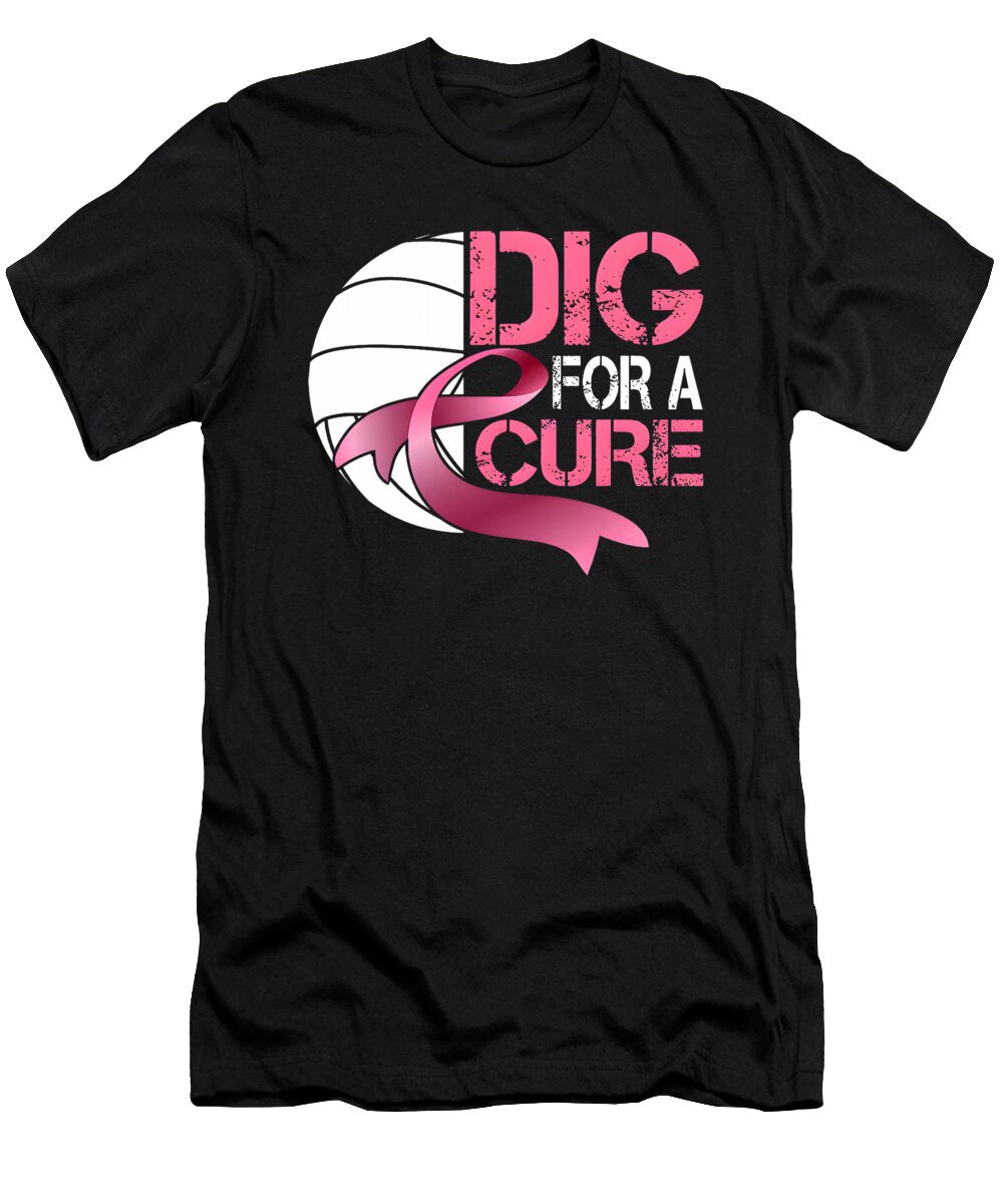 1 Dig for a Cure Breast Cancer Volleyball Pink Natalie Lidford T-Shirt