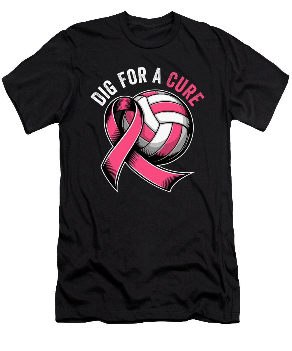 1 Dig for a Cure Volleyball Pink Breast Cancer Maisie Jackson T-Shirt