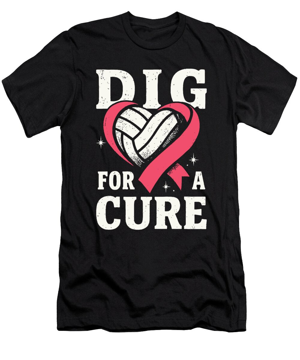 1 Dig for a Cure Volleyball Pink Breast Cancer Natalie Lidford T-Shirt