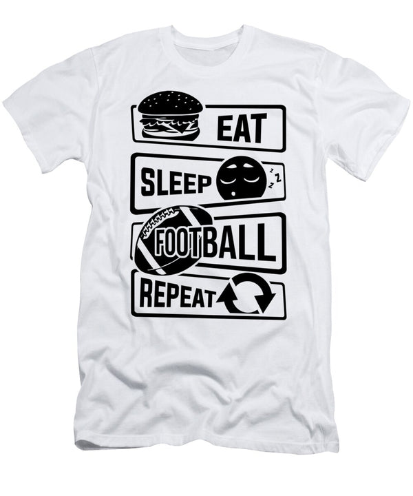1 Eat Sleep Football Repeat Touchdown USA America Mister T-Shirt