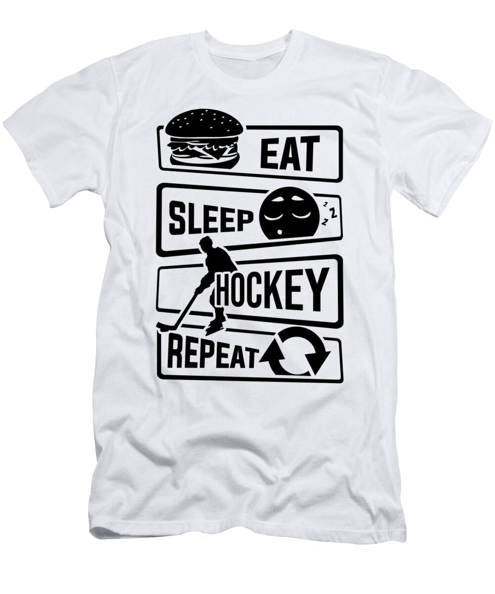 1 Eat Sleep Hockey Repeat Ice Sport Puck Winter Mister T-Shirt