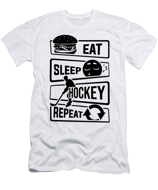 1 Eat Sleep Hockey Repeat Ice Sport Puck Winter Mister T-Shirt