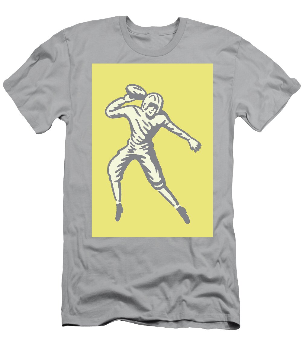 1 Football Player About to Throw Ball Csa Images T-Shirt