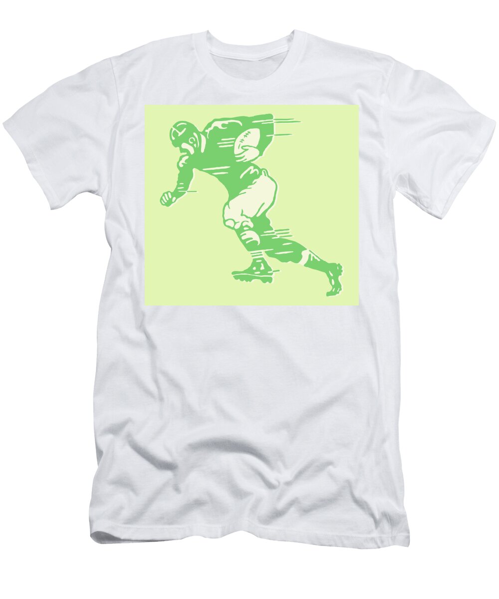1 Football Player Running with Ball Csa Images T-Shirt