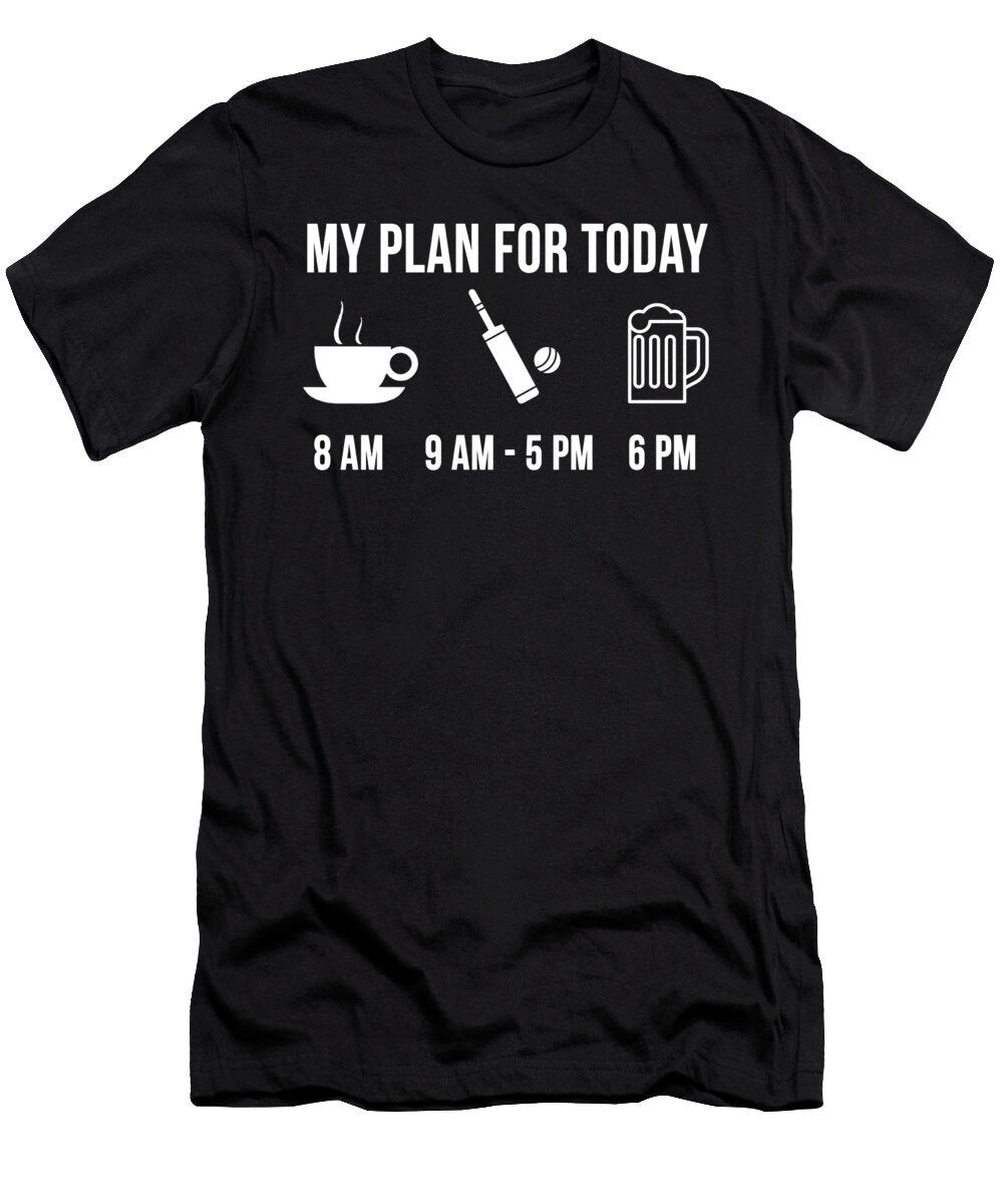 1 Funny Cricket Athlete Sports My Plan for Today Lukas Davis T-Shirt