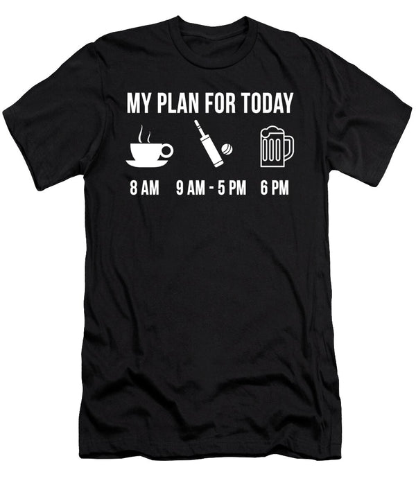 1 Funny Cricket Athlete Sports My Plan for Today Lukas Davis T-Shirt