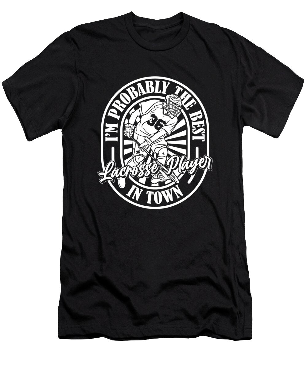 1 Funny Lacrosse Sport Lacrosse Crazy Squirrel T-Shirt