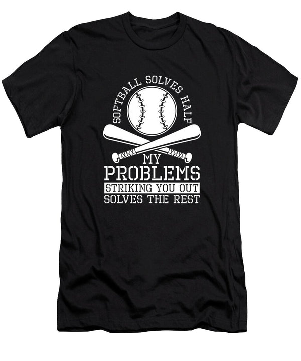 1 Funny Softball Catcher Pitcher Batter Softball Crazy Squirrel T-Shirt