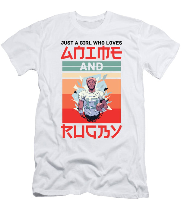 1 Girl Loves Anime and Rugby American Football Otaku Florian Dold Art T-Shirt