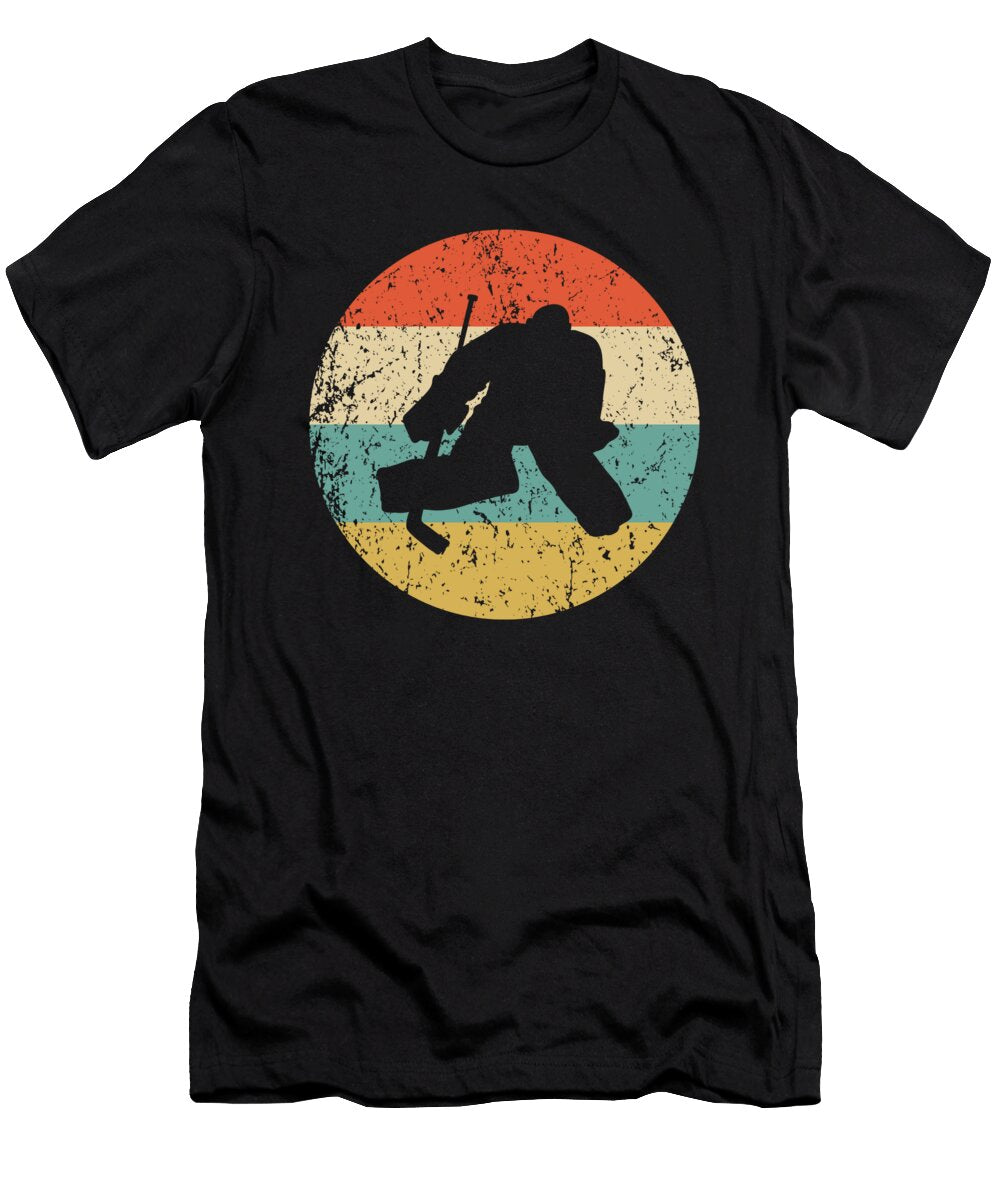 1 Hockey Vintage Retro Hockey Goalie Circle Icon Kevin Garbes T-Shirt