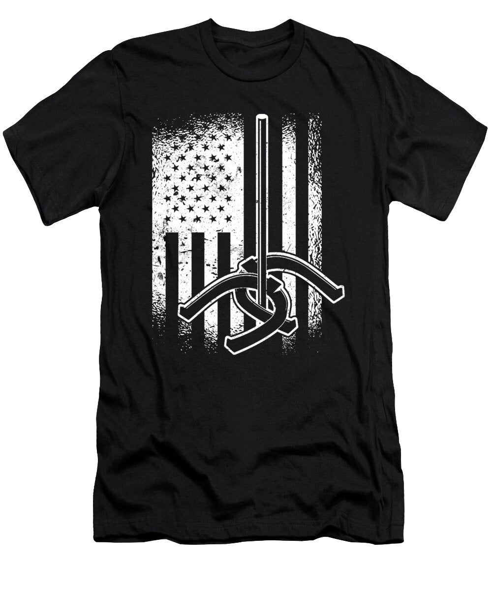 1 Horshoe Pitcher American US Flag Me T-Shirt