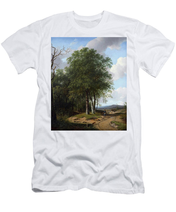 1 Hunters in a Wooded Landscape Andreas Schelfhout T-Shirt
