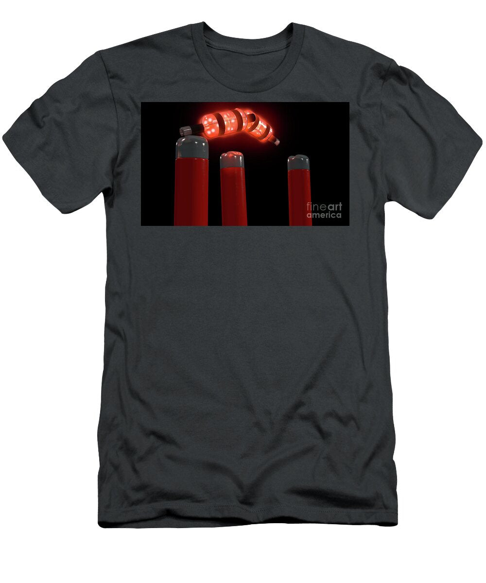 1 Illuminated Cricket Wicket Stumps Allan Swart T-Shirt