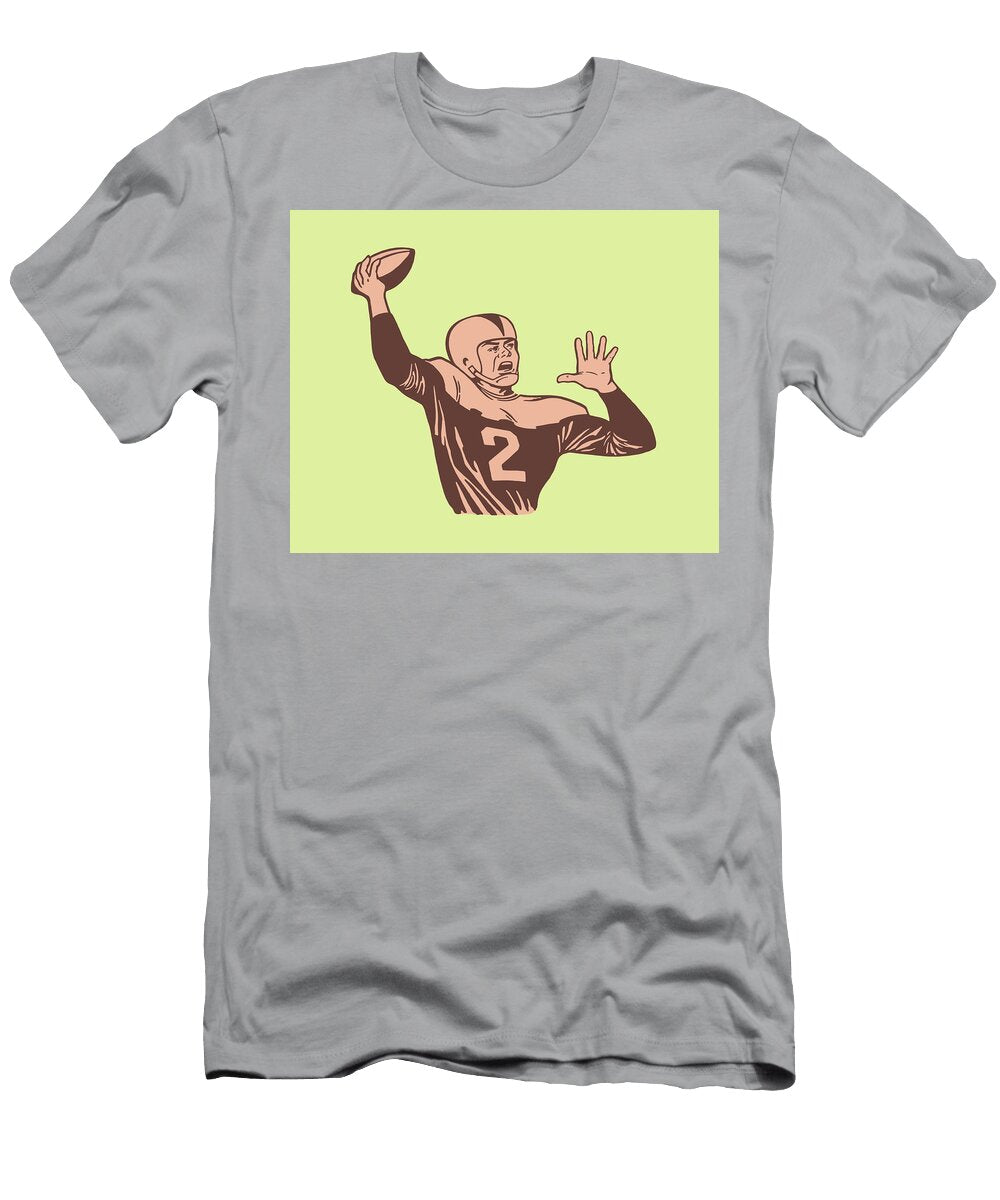 1 Illustration of Man Throwing Football Csa Images T-Shirt