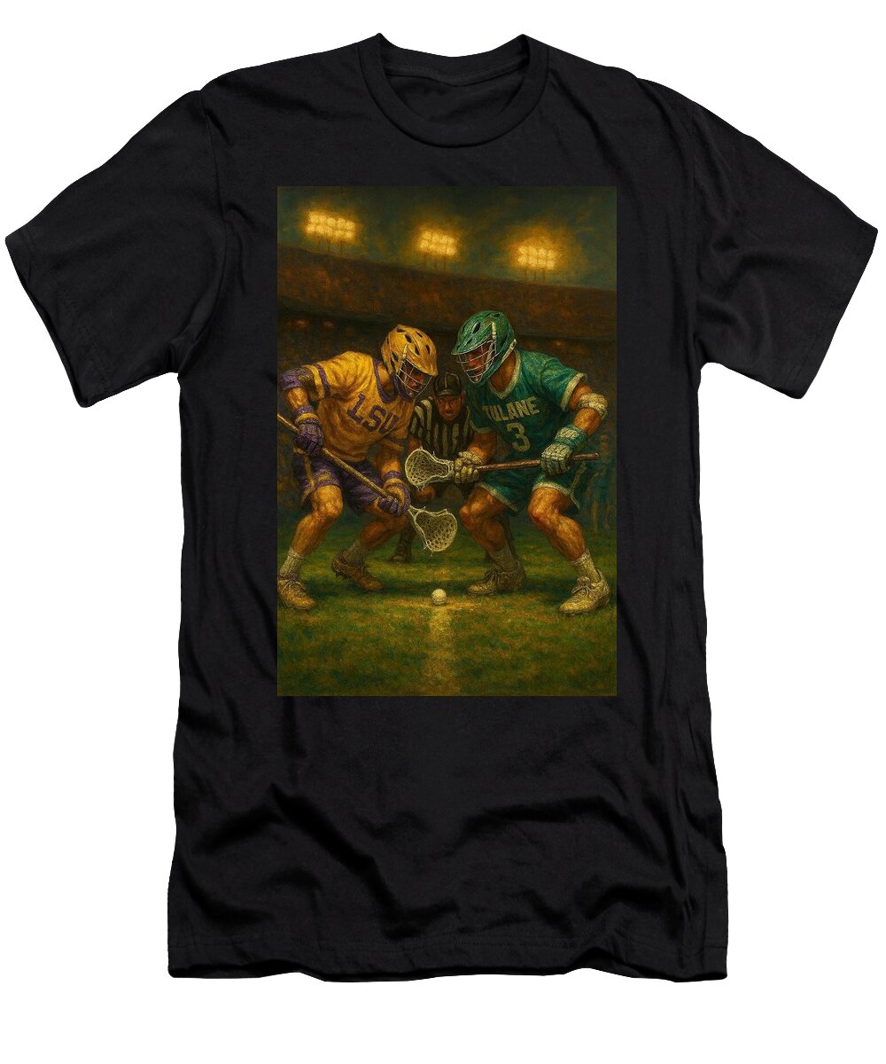 1 Intense Lacrosse Face Off James Spears T-Shirt