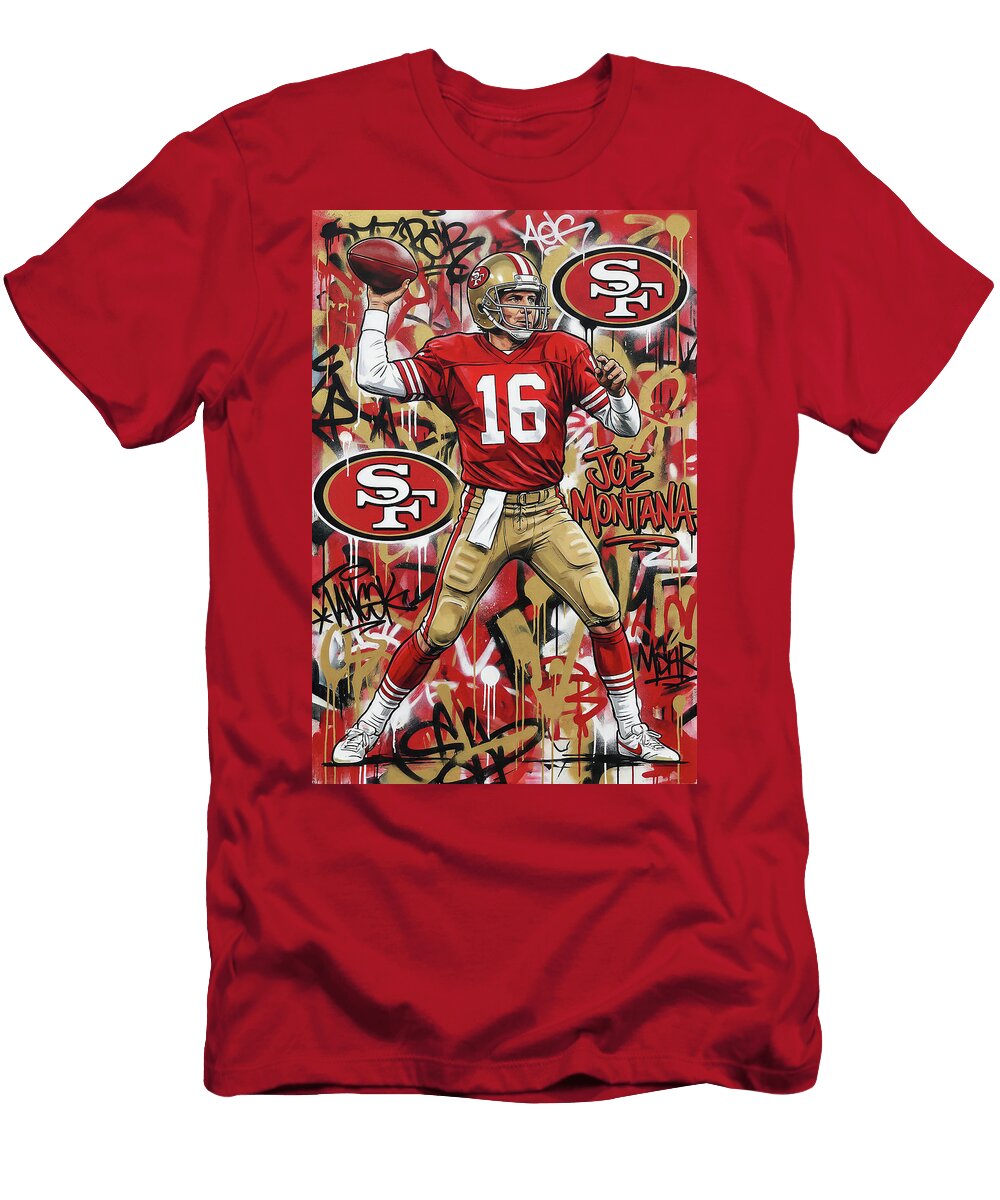 1 Joe Montana Graffiti Poster Football Player NFL Sampadart Gallery T-Shirt