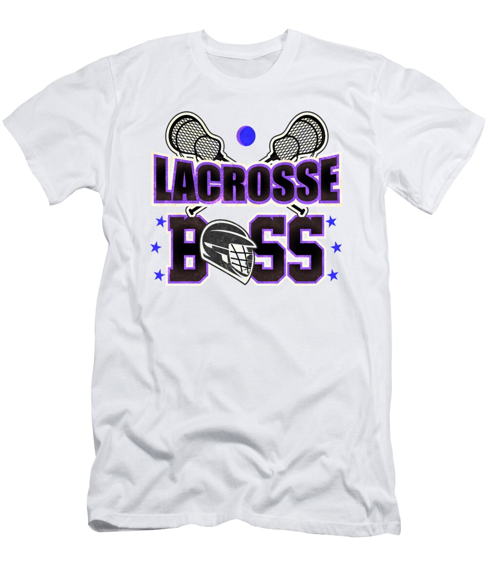 1 Lacrosse Boss Lacrosse Sticks Lacrosse Player Gift Kanig Designs T-Shirt