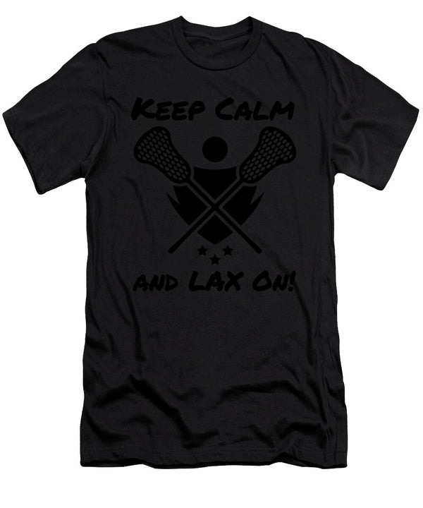 1 Lacrosse Keep Calm and Lax on Lacrosse Player Kanig Designs T-Shirt