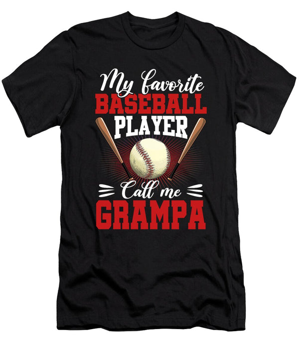 1 My Favorite Baseball Player Calls Me Grampa Baseball Dhbubble T-Shirt