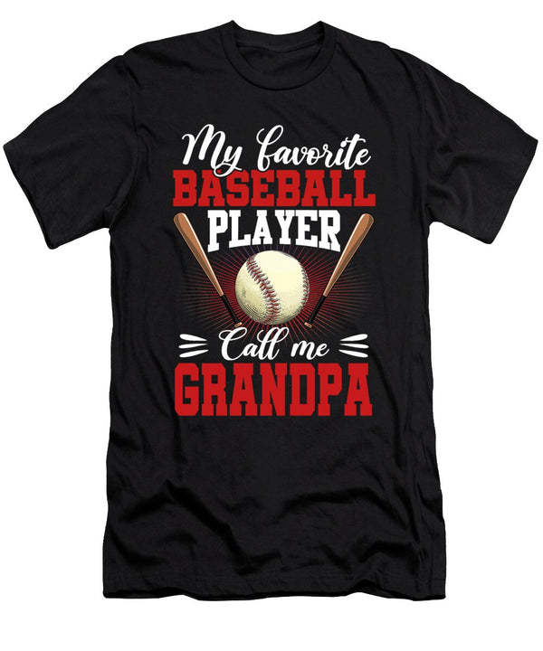1 My Favorite Baseball Player Calls Me Grandpa Baseball Dhbubble T-Shirt