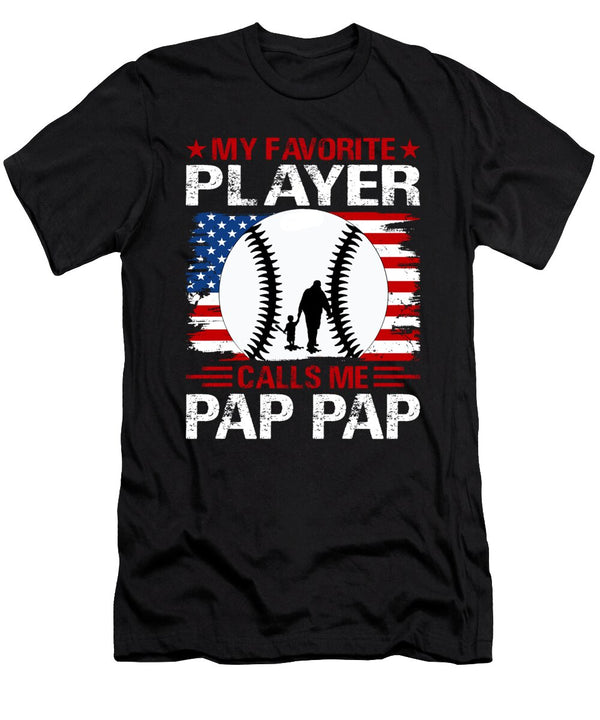 1 My Favorite Player Calls Me Pap Pap Baseball USA Flag Dhbubble T-Shirt