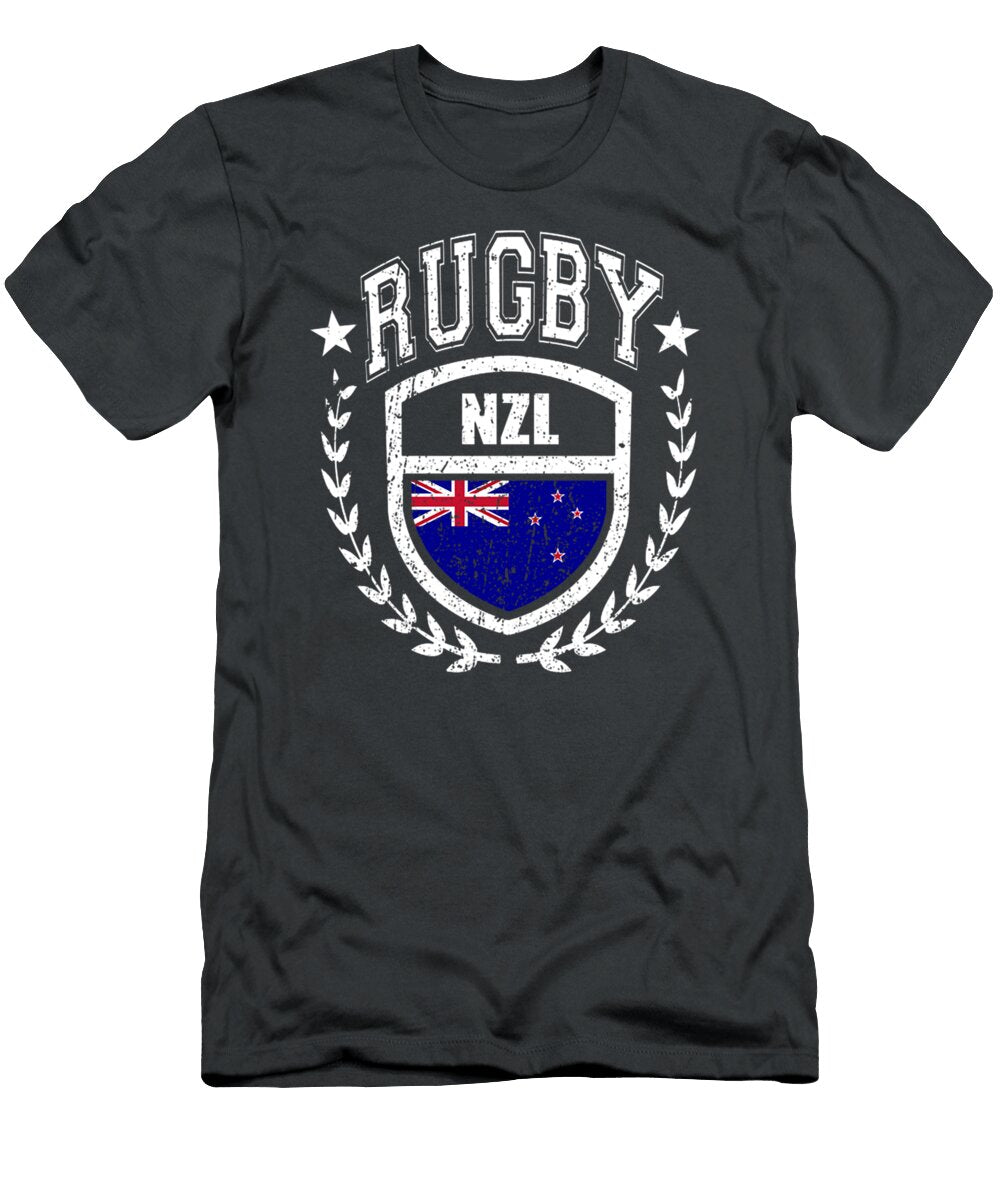 1 New Zealand Rugby Gear New Zealand Flag Vintage Sport Olivej Kiara T-Shirt