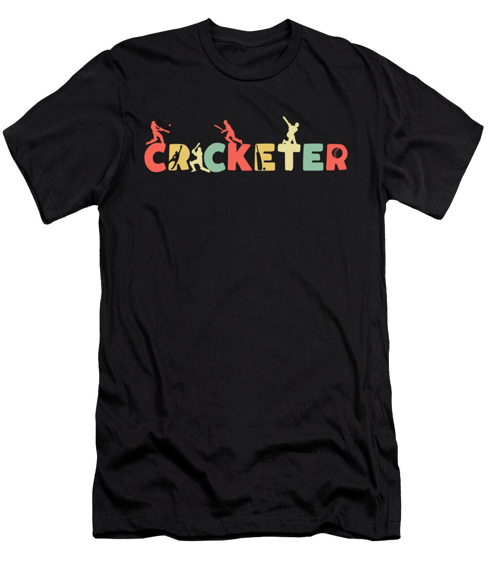 1 Retro Cricket Player Batsman Vintage Umpire Bowler Jonathan Kraske T-Shirt