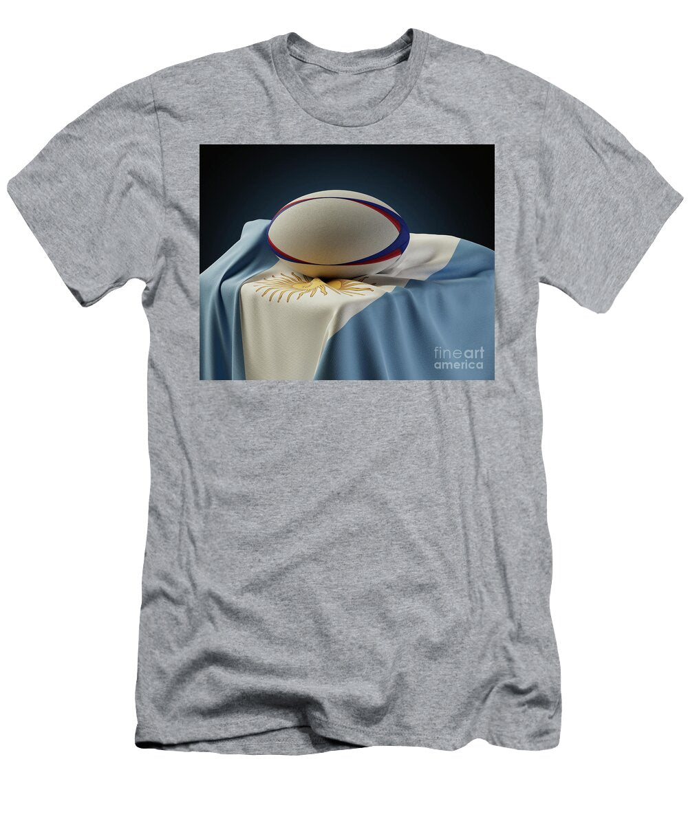 1 Rugby Ball and Argentina Flag Allan Swart T-Shirt